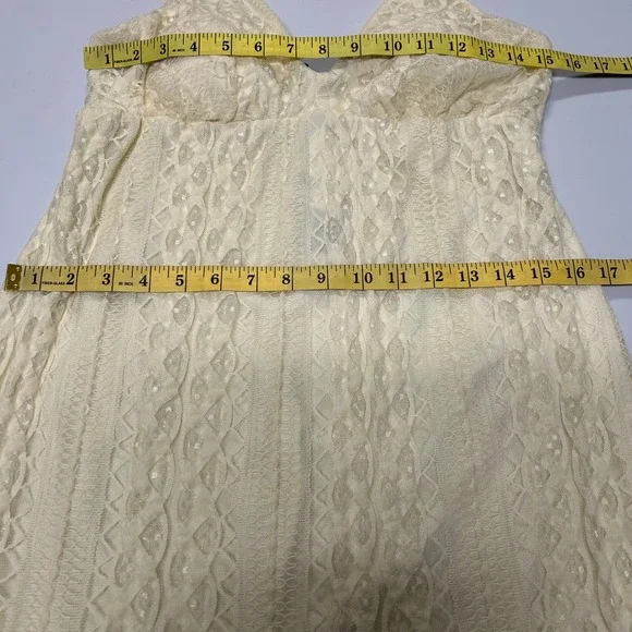 HeartSoul Women Lace Babydoll Maxi Dress Size L Tiered Ivory Summer Event NWT - Picture 6 of 8